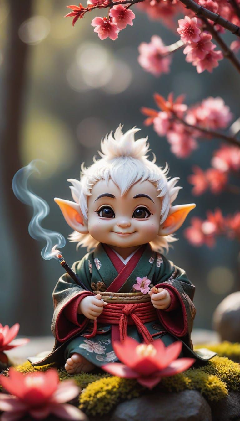 Mystical Elven Samurai in Bloom