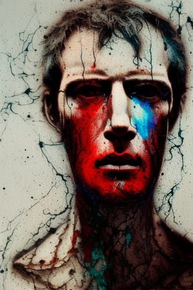 Reaper Portrait in Fantasycore Style with Cracked Skin