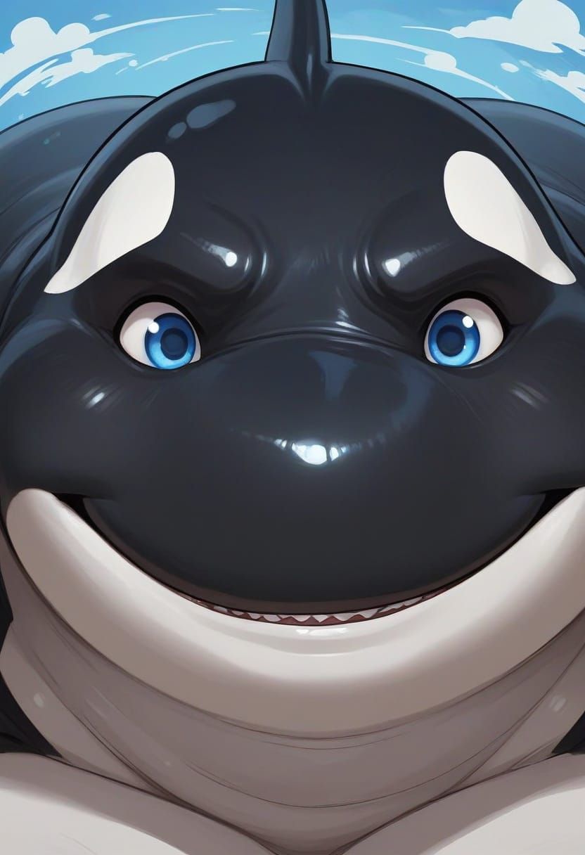 Orca Portrait: Charming Smile and Kind Eyes