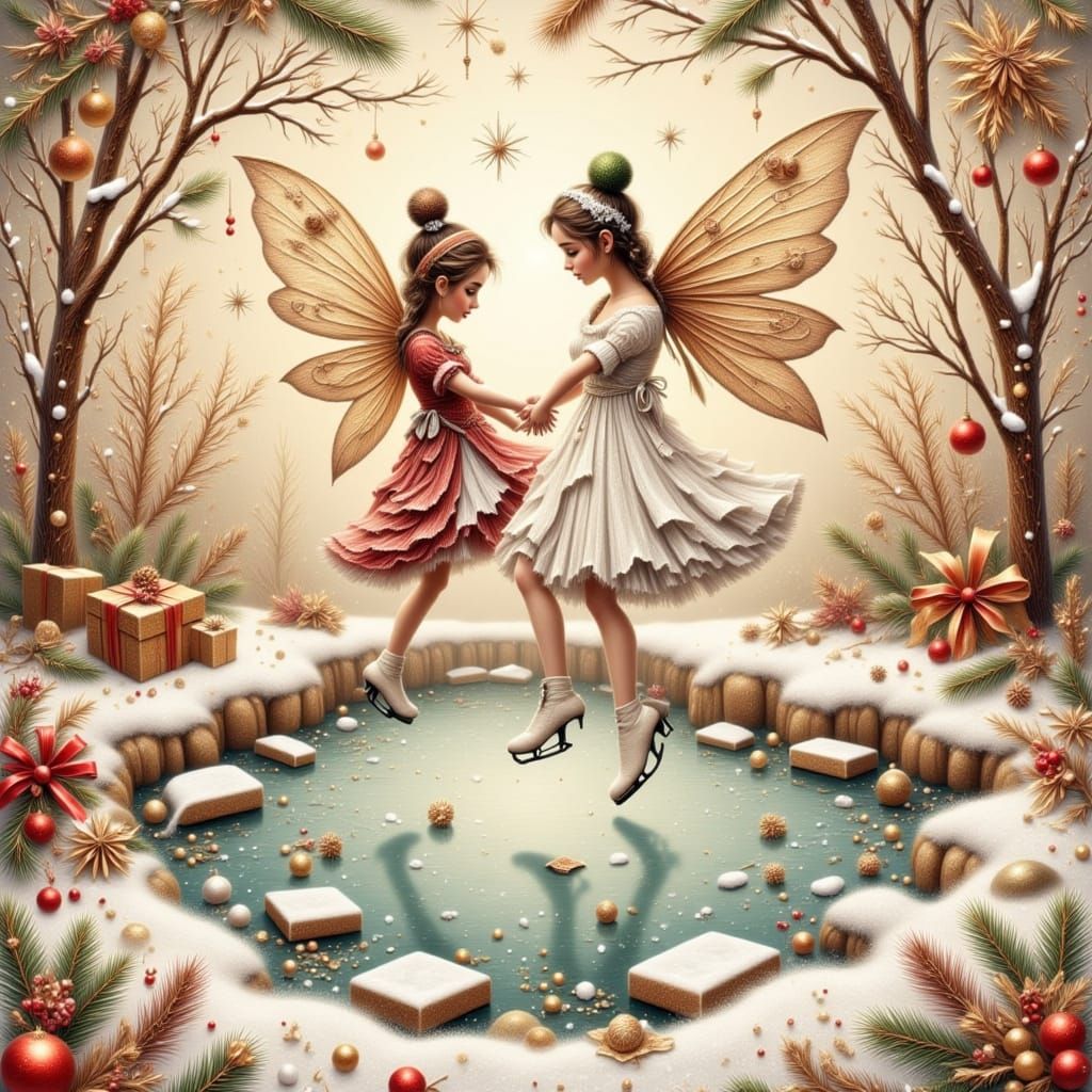 Snow fairies skating