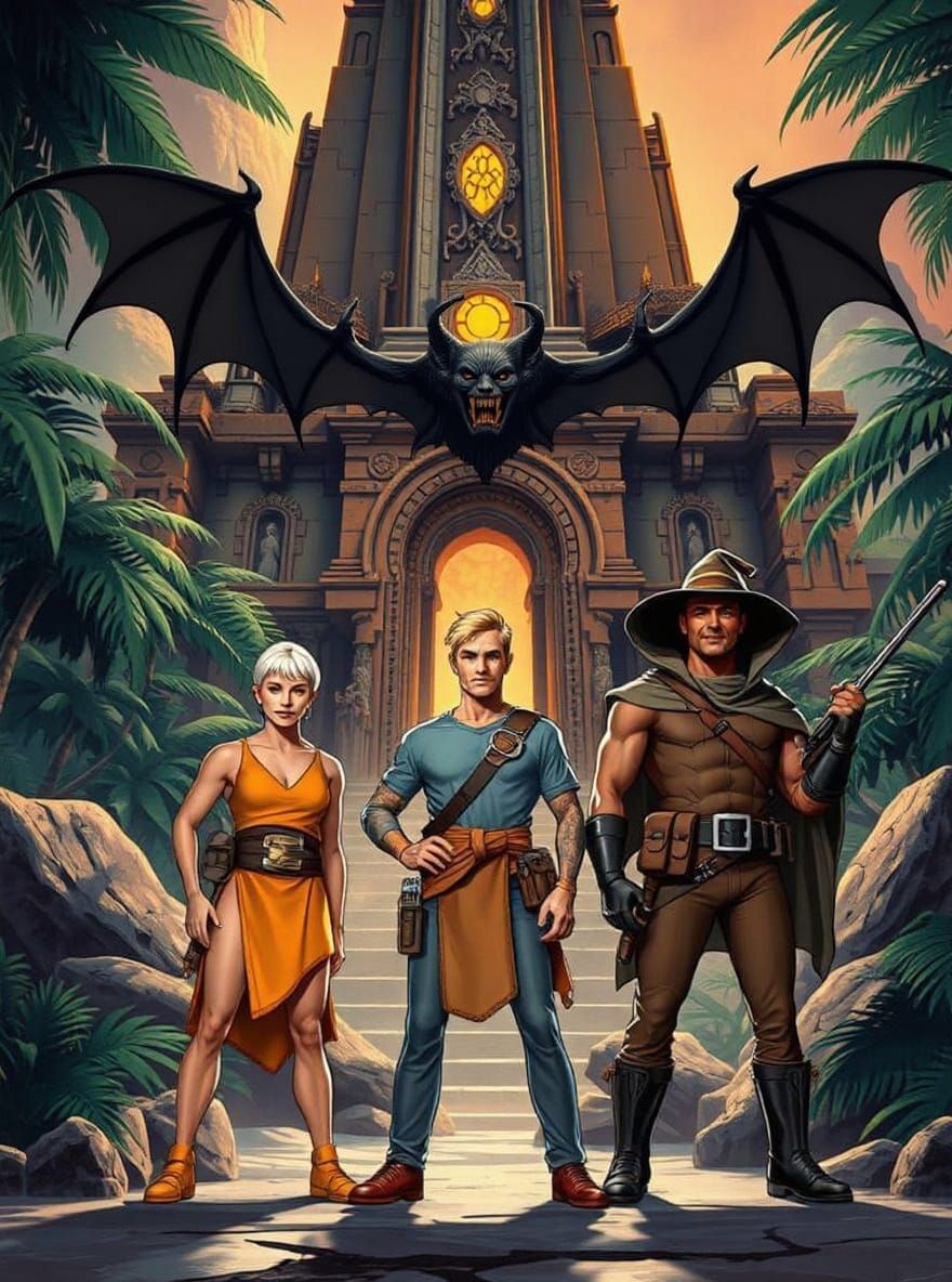 Building with Bat Statues