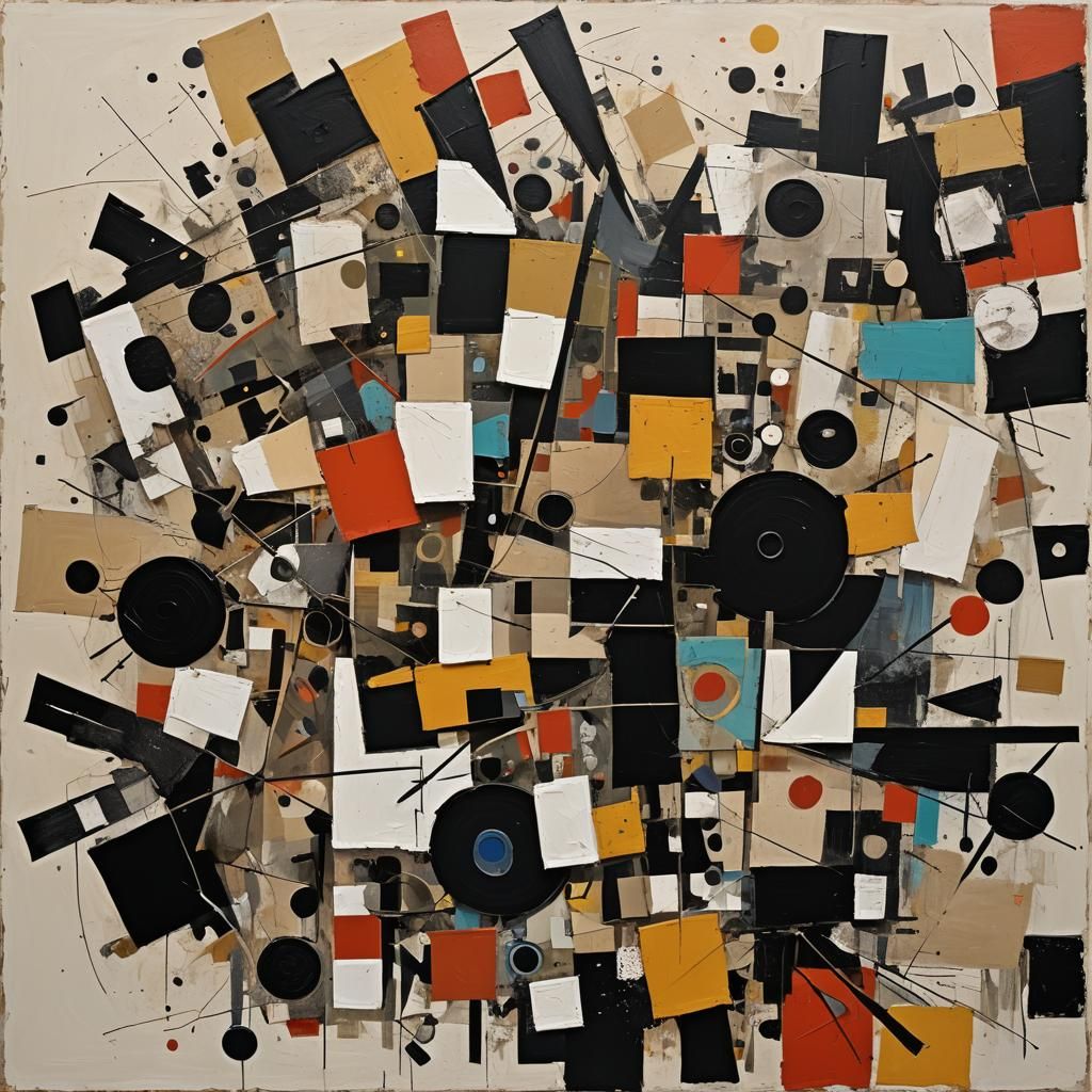 Abstract Mixed Media Collage with Dynamic Textures