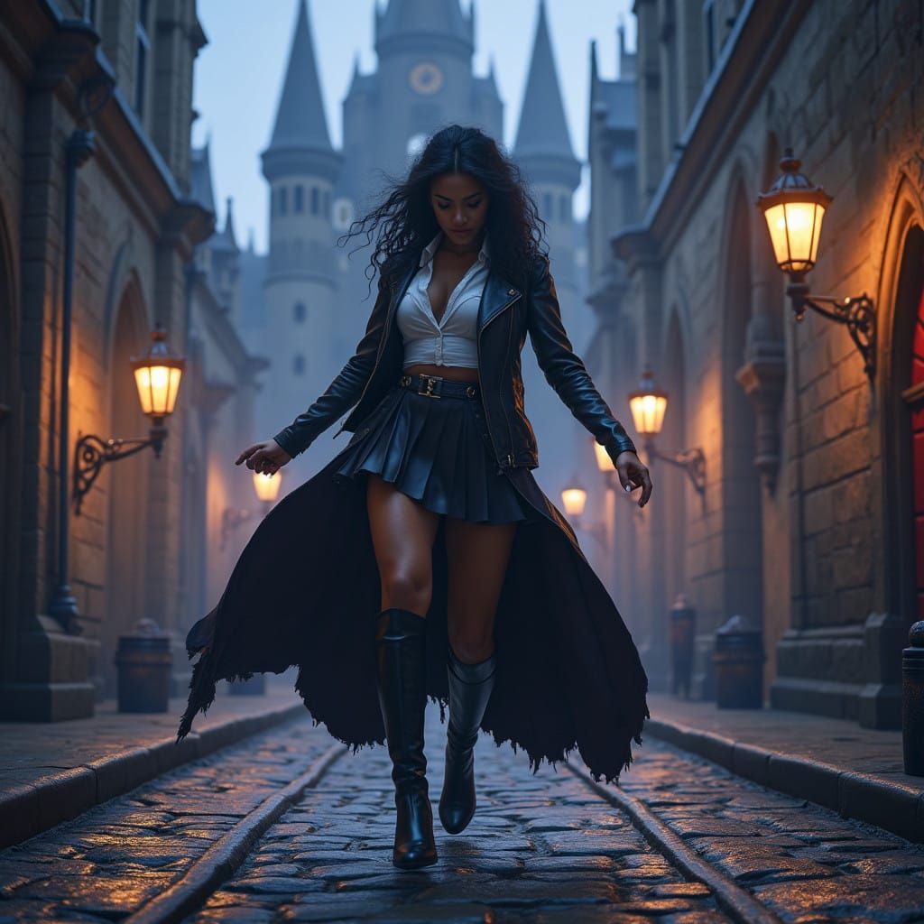 Determined Policewoman Confronts Dark Villain in Medieval Fa...