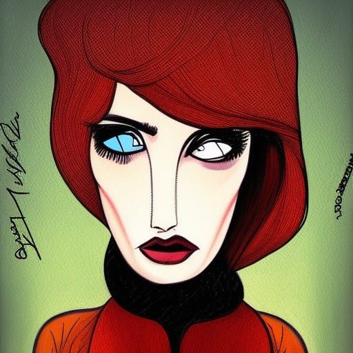 Woman in Pablo Amaringo Art Style