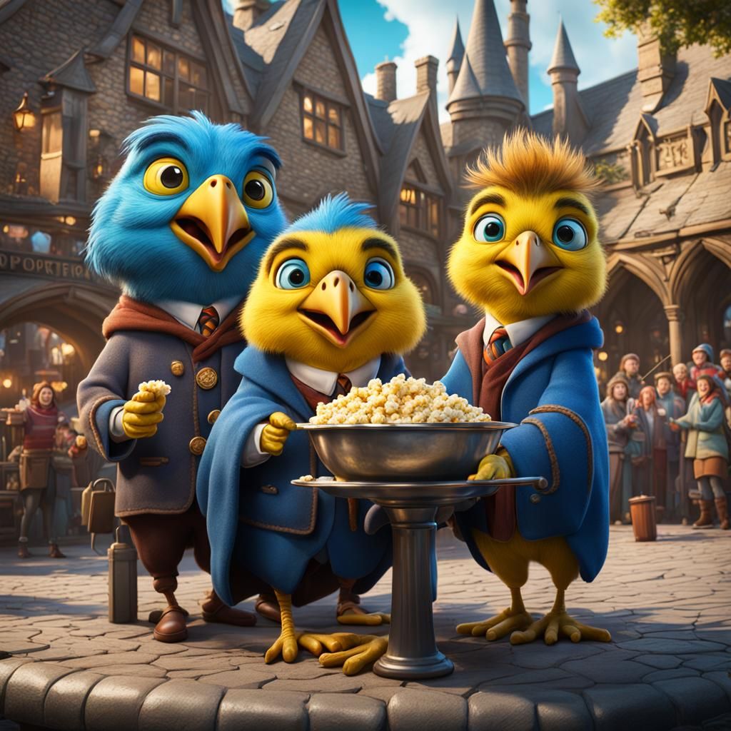 Cartoon Birds at Harry Potter Theme Park