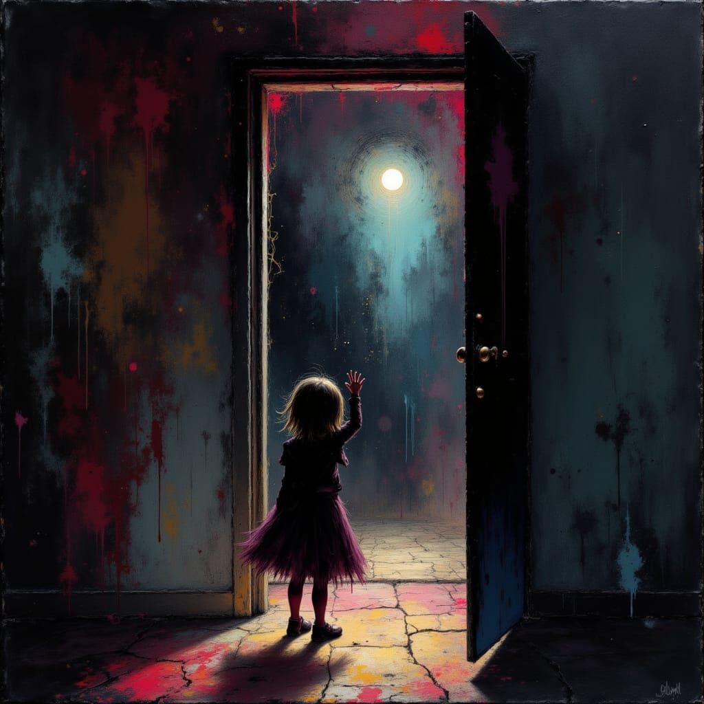 Surreal Bonnie Haunts Abandoned Hallway in Dark Cyberpunk Sc...