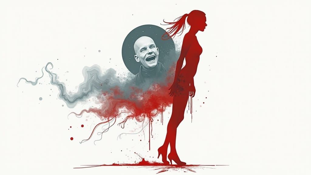 Dramatic Red-Gray Cosmic Silhouette