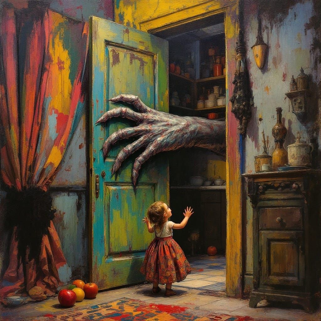 Abstract Horror: Monster Hand in Renaissance Style