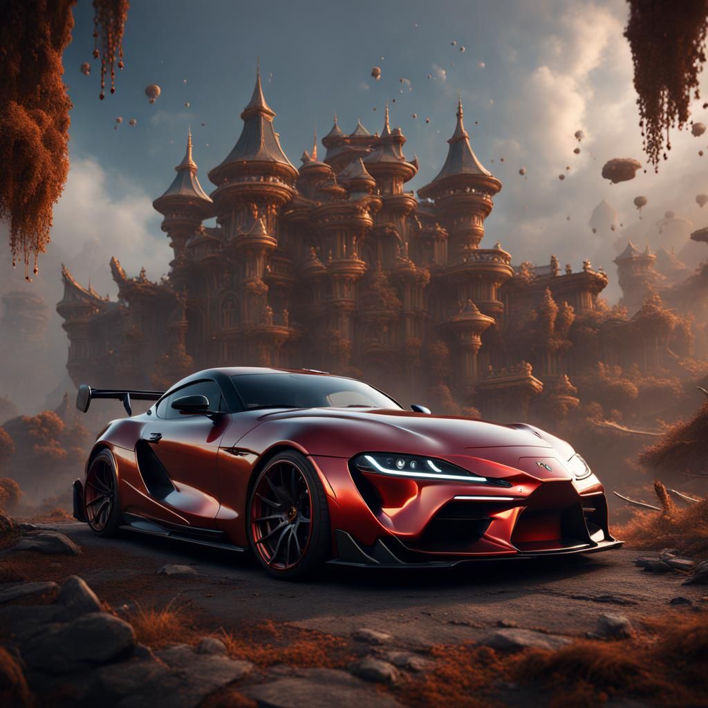 Detailed Matte Painting of a Supra Car