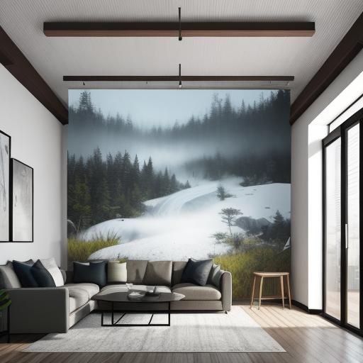 Modern Interior with Natural Elements for Web Design