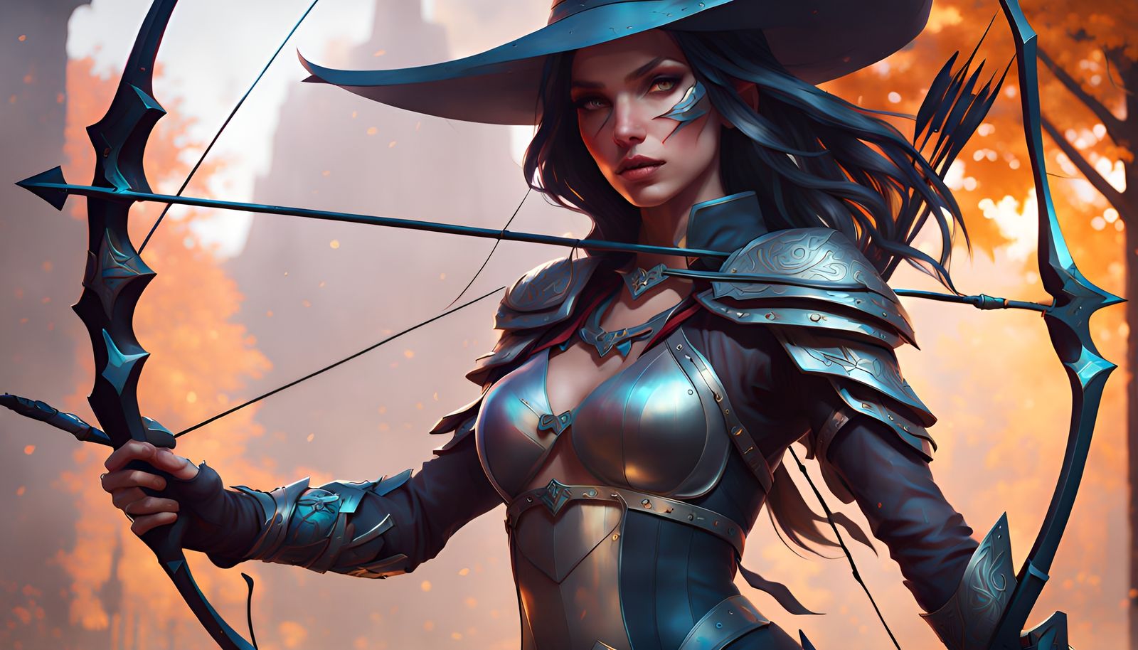 Female Shadow Archer Portrait in Dynamic Lighting