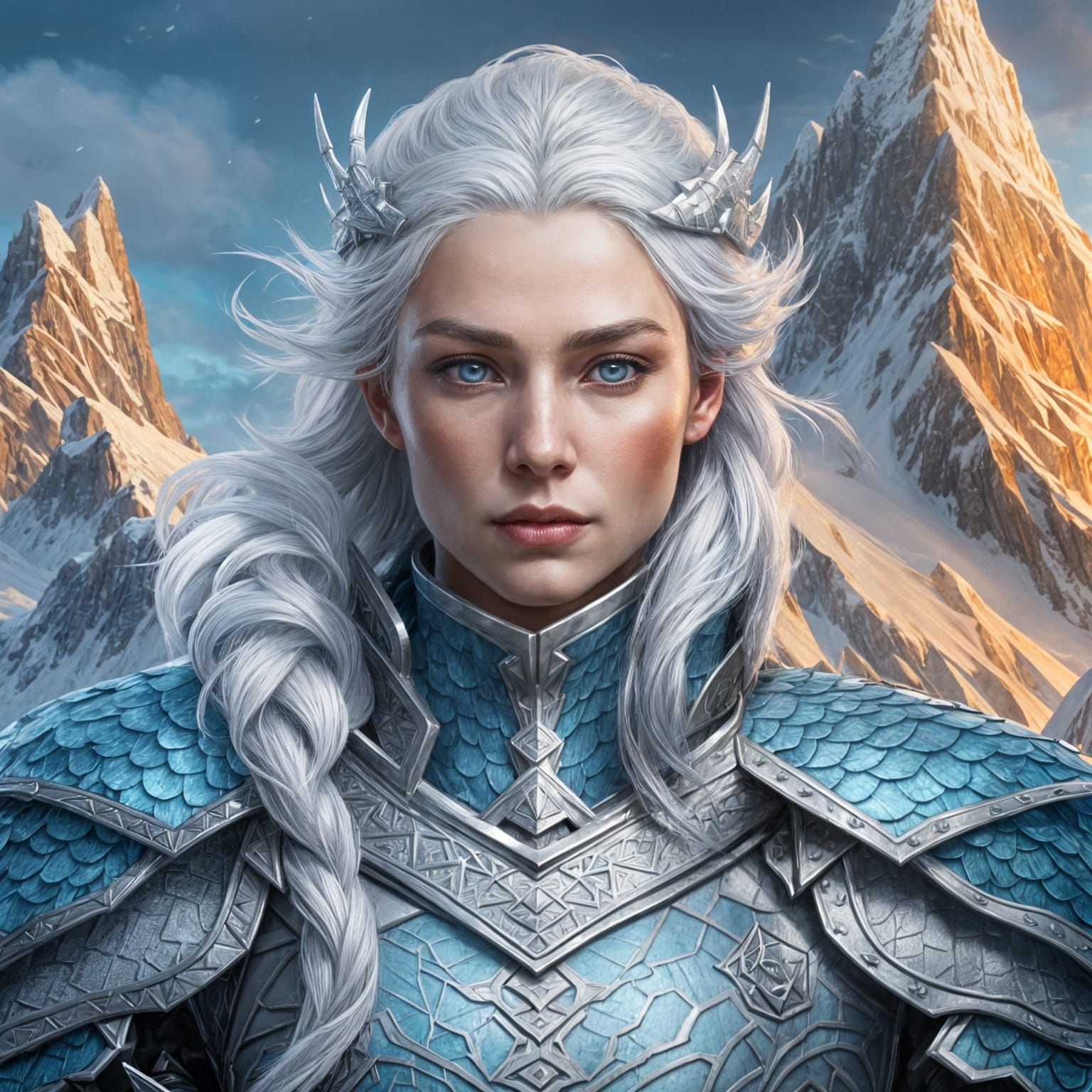 Icy Queen of the North with Dragon Scale Armor