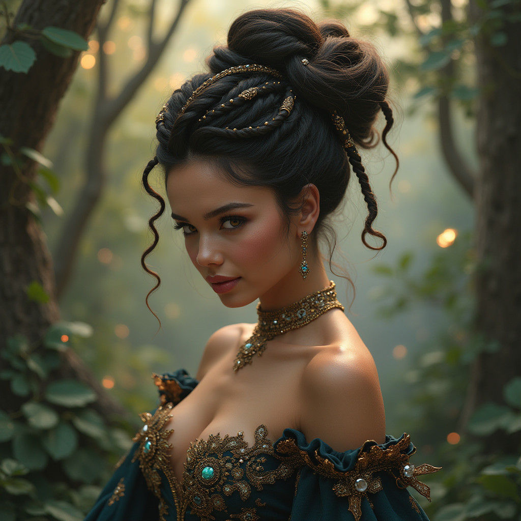 Woman with Beehive Hairstyle in Fantasy Art