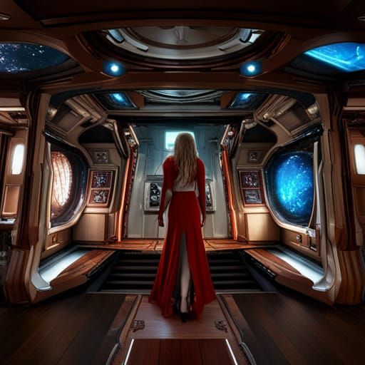 Spaceship Cabin Interior in Dark Fantasy Style