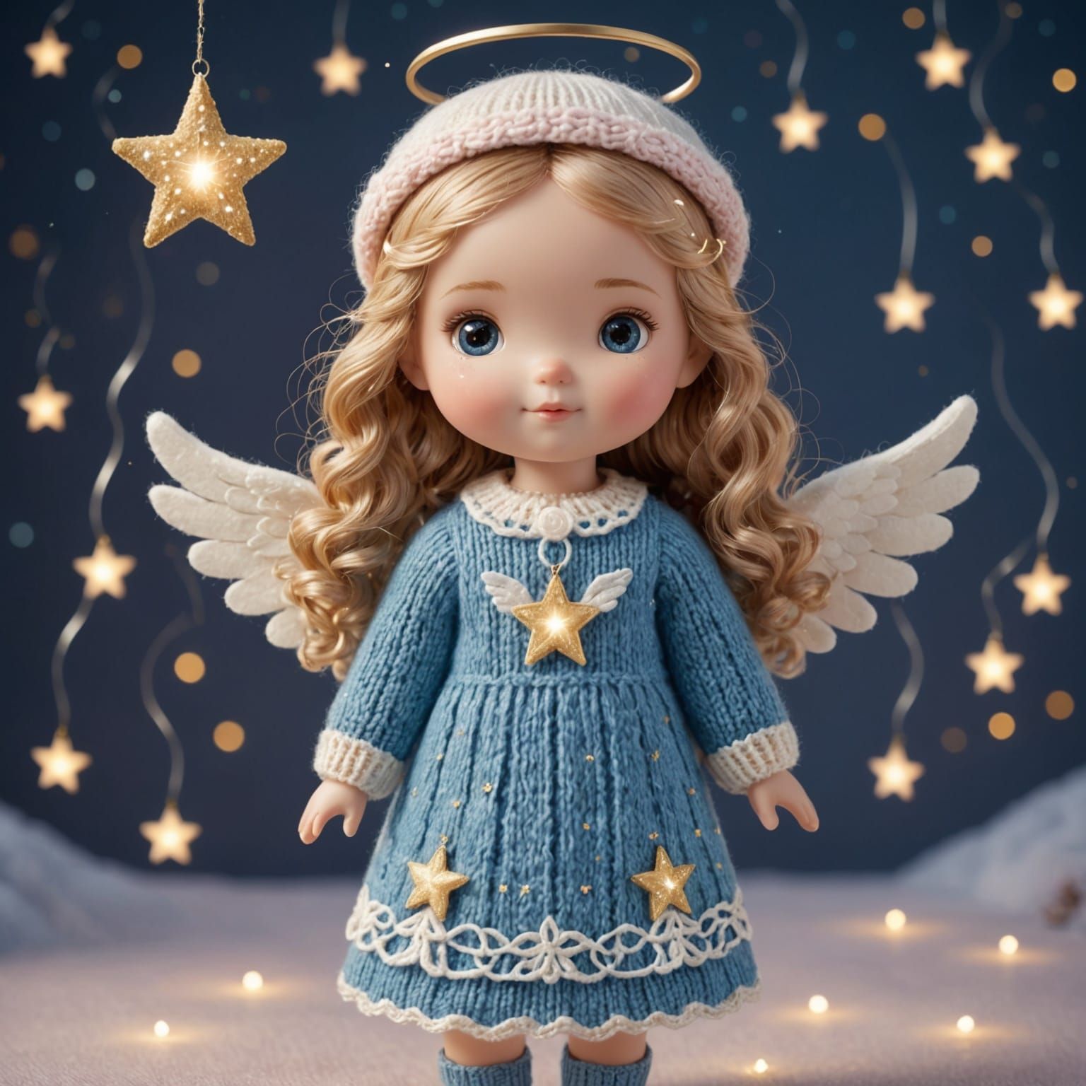 Little Angel with Ethereal Wings in Hyperrealistic Style