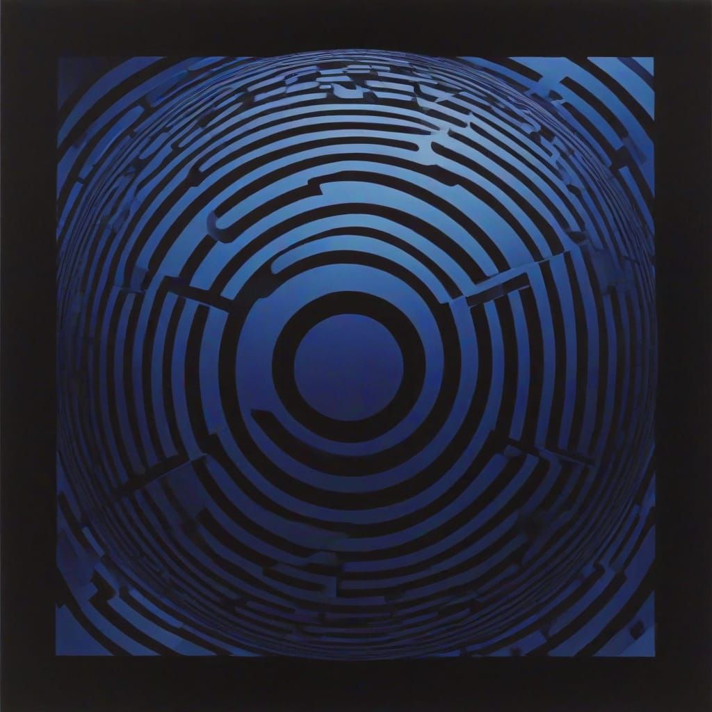 Cyberpunk Cityscape in Vibrant Op Art Style