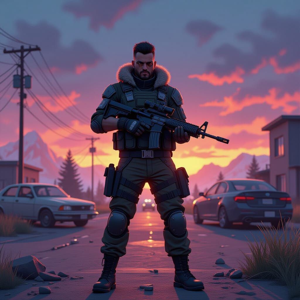 Man Plays Fortnite in Post-Apocalyptic World