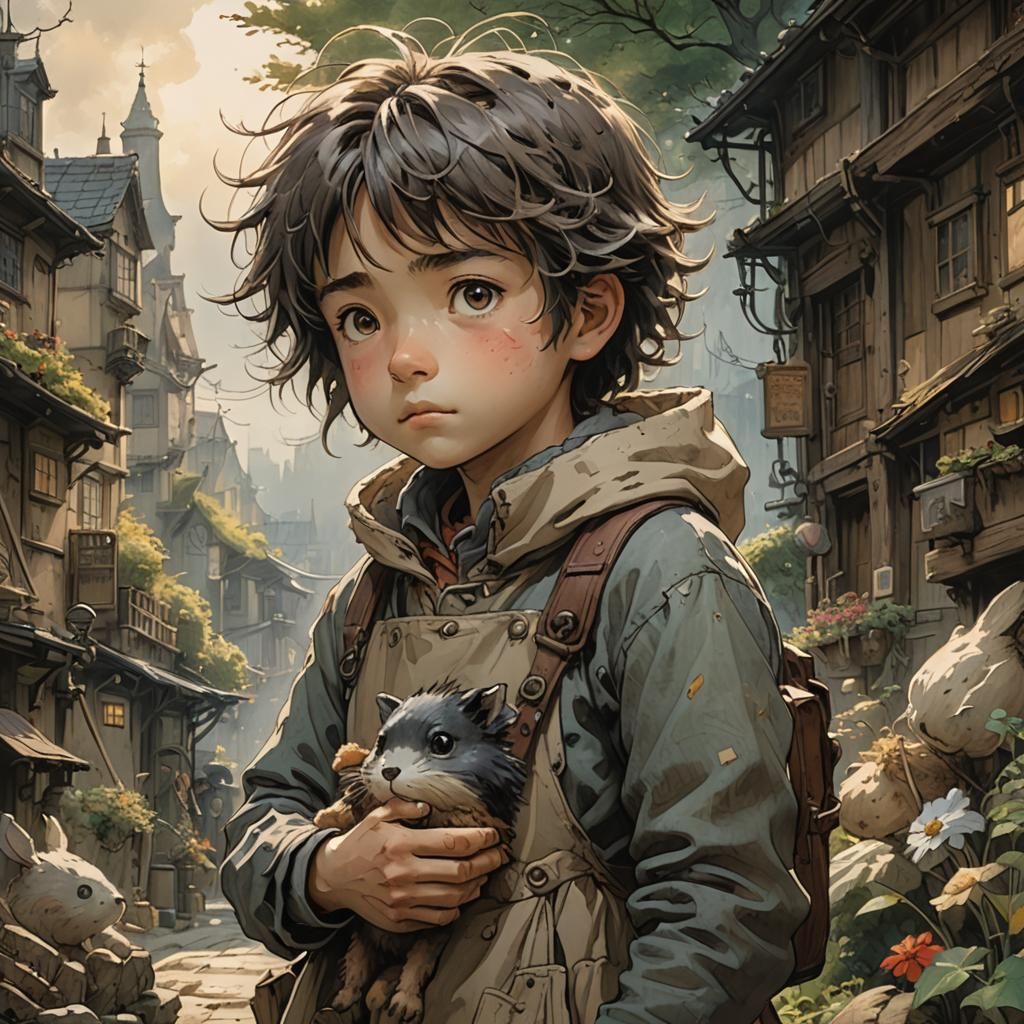 Anime Style: Boy Cares for Sister