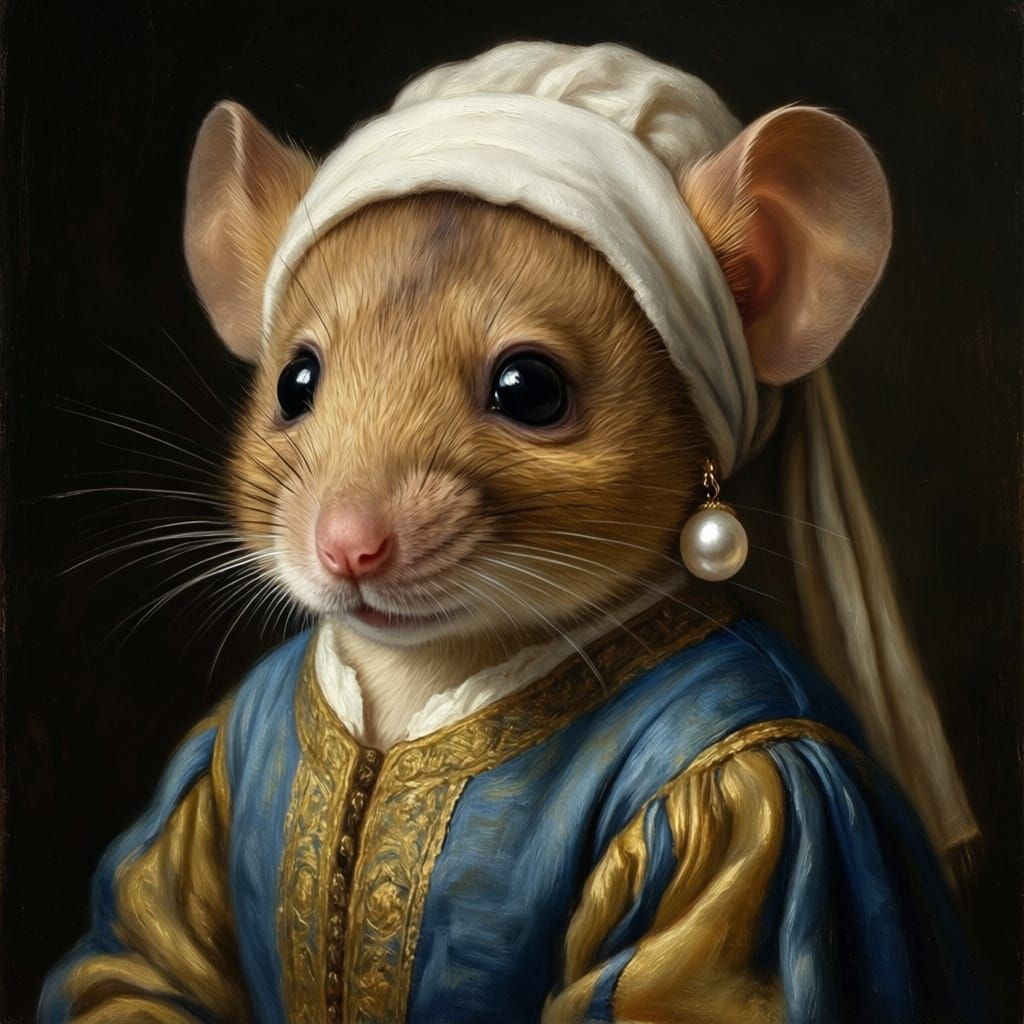Mouse with Pearl earring