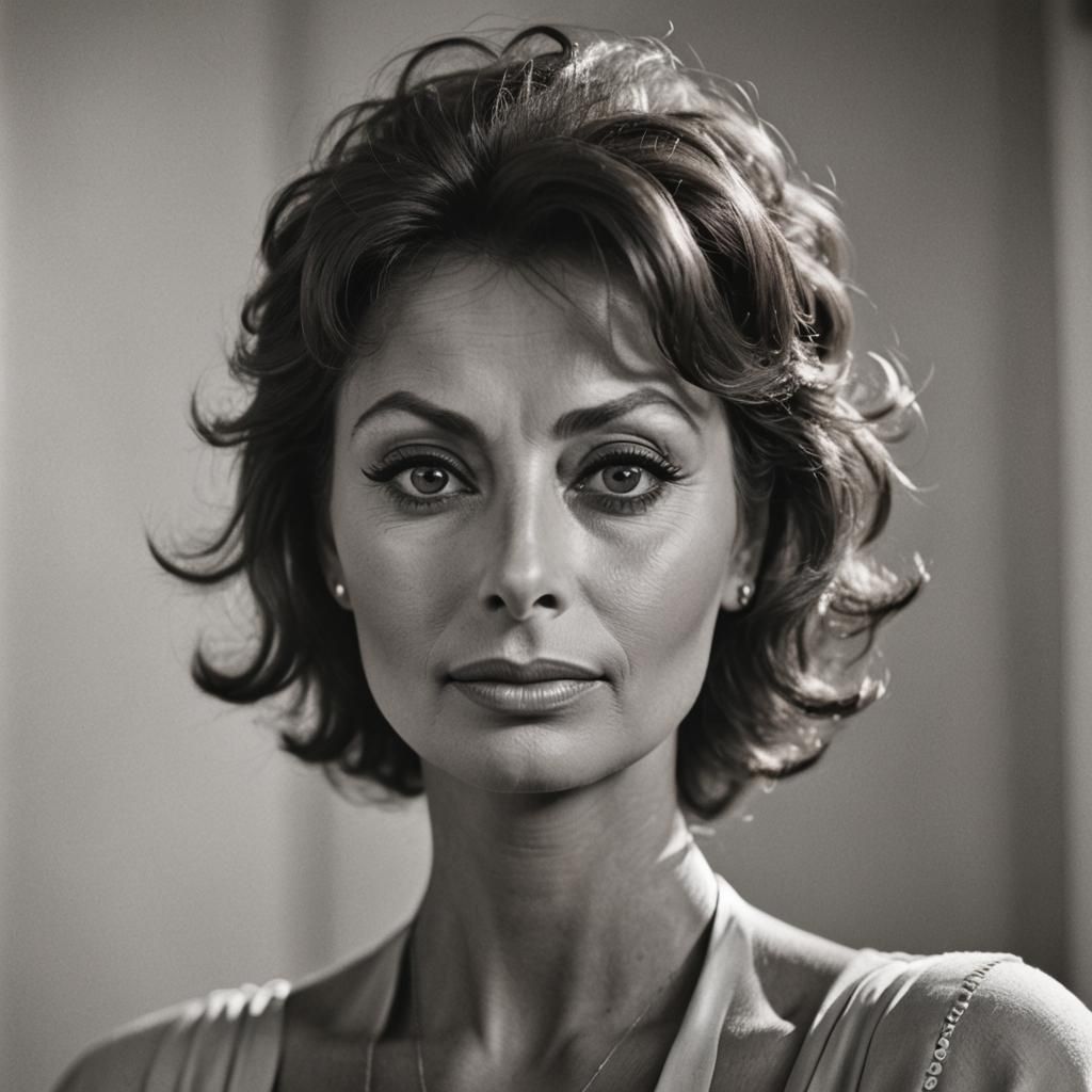 Sophia Loren: Evocative Black and White Portrait