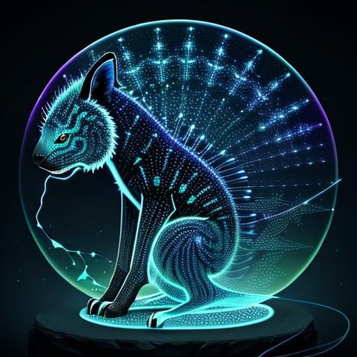 Design animals that have bioluminescent patterns on their bodies, which pulse and change color based on their emotions a...