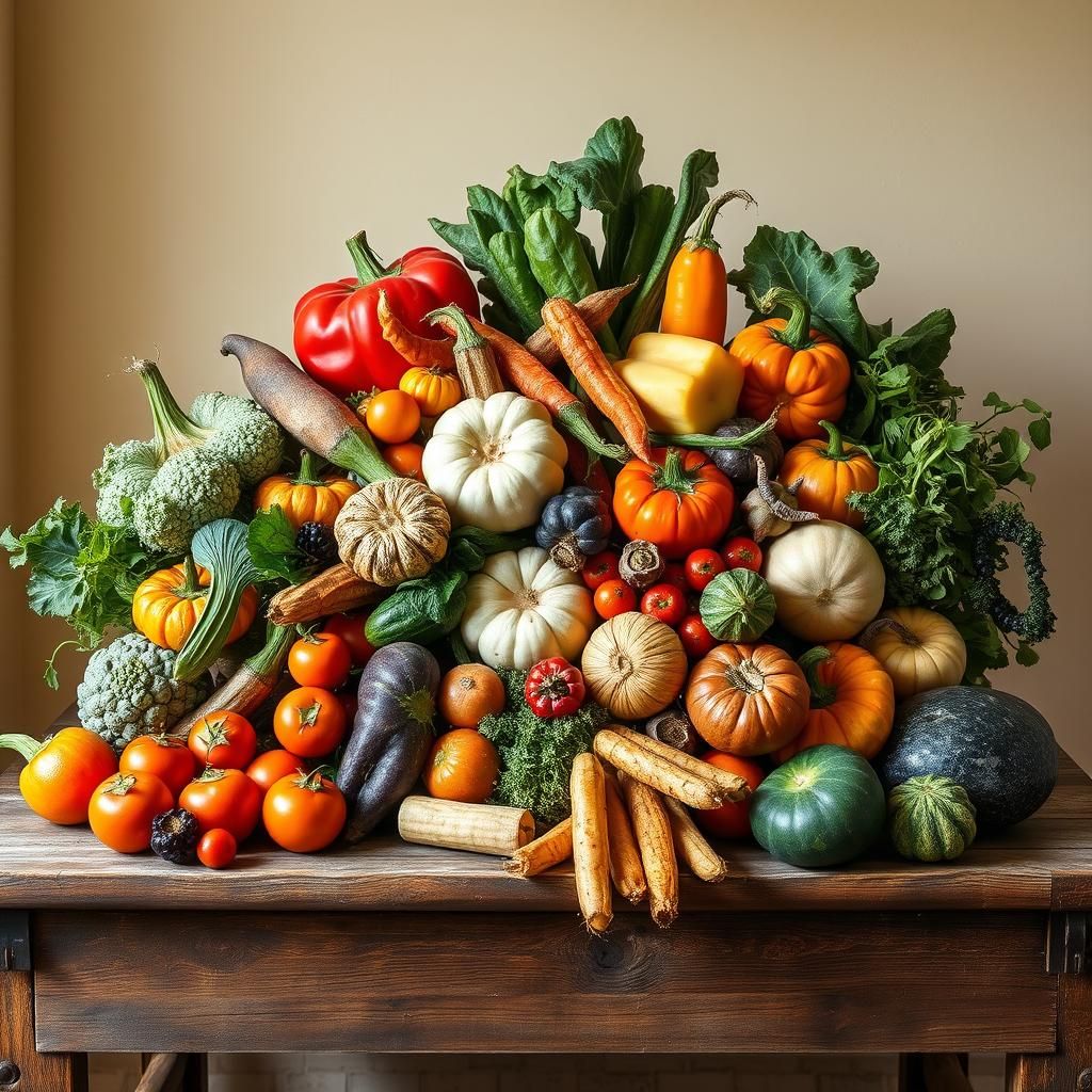 Vegetable Still Life in Dutch Master Style