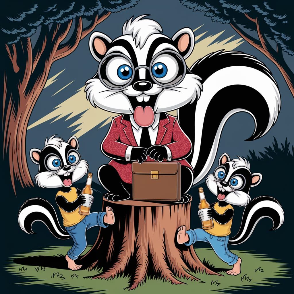 Skunk Boss in Looney Tunes Style