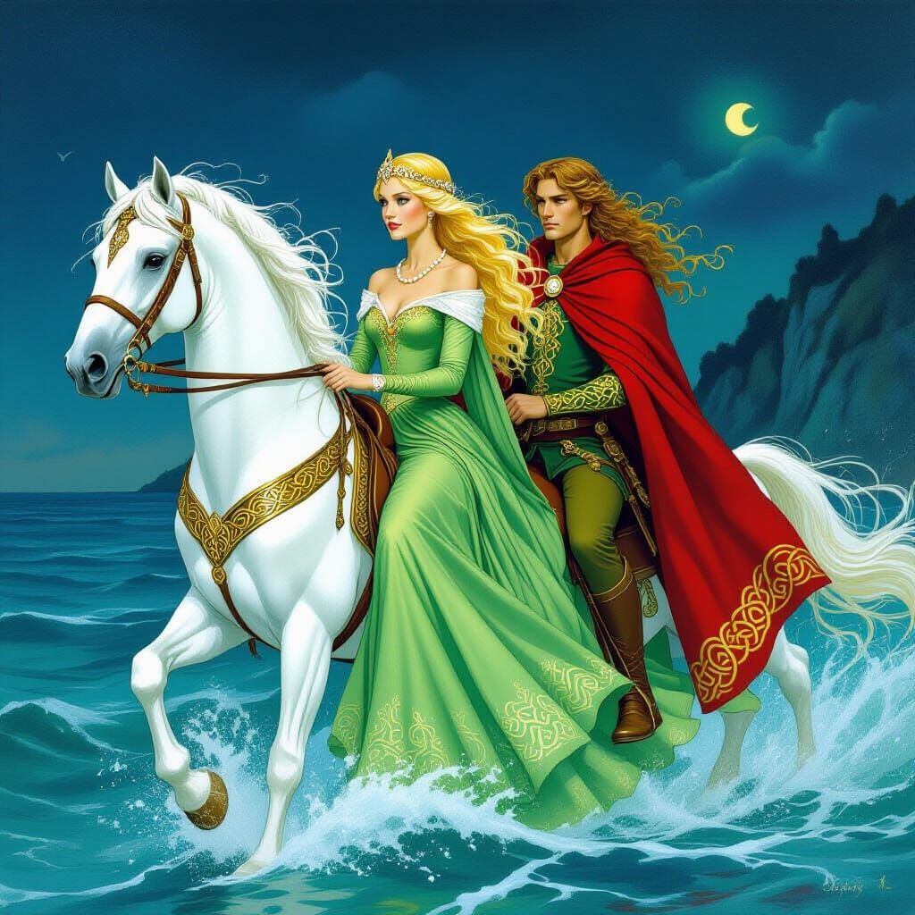 Niamh and Oisín Ride to Tir na nOg