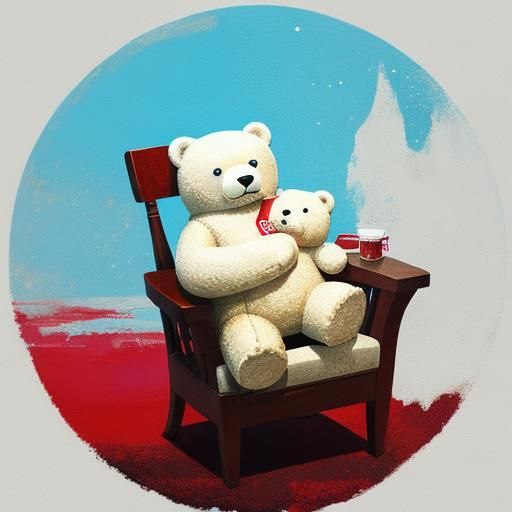 Polar Bear Enjoying Coke: Abstract Art