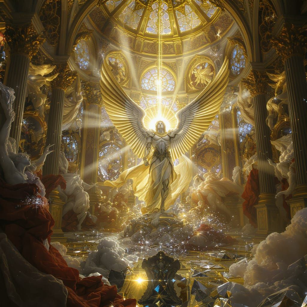 Saint Michael Triumphant in Baroque Hall of Mirrors