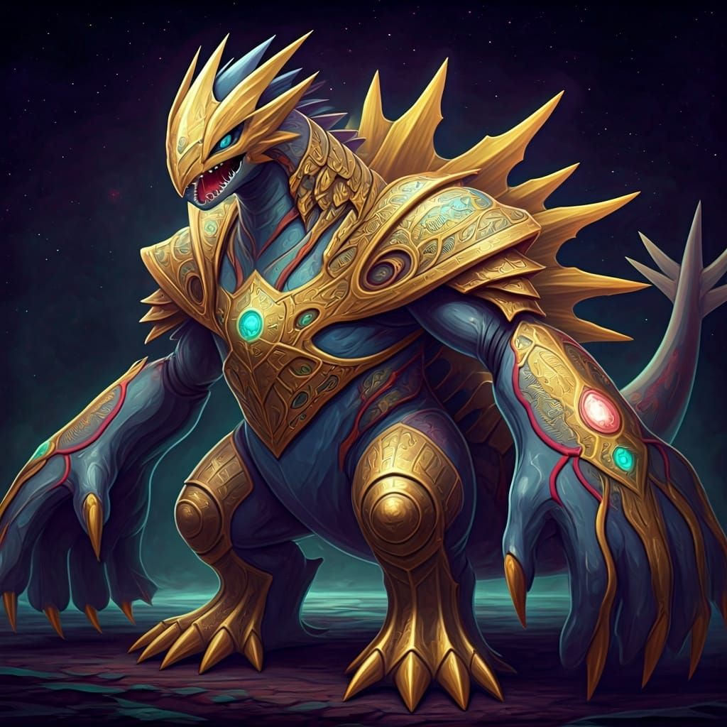 Eldritch Pokemon Fusion with Human Rider