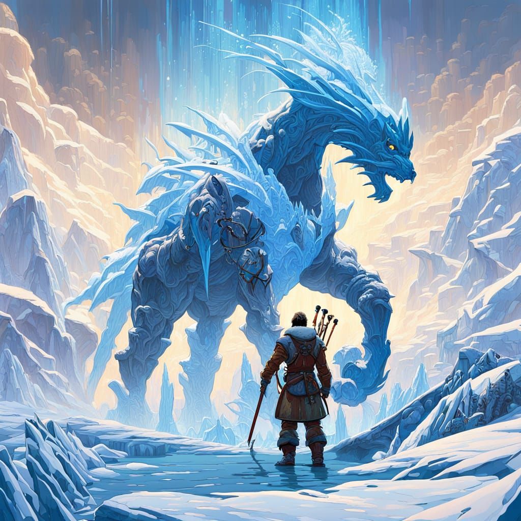 Epic Warrior Woman in Frosty Winter Wonderland