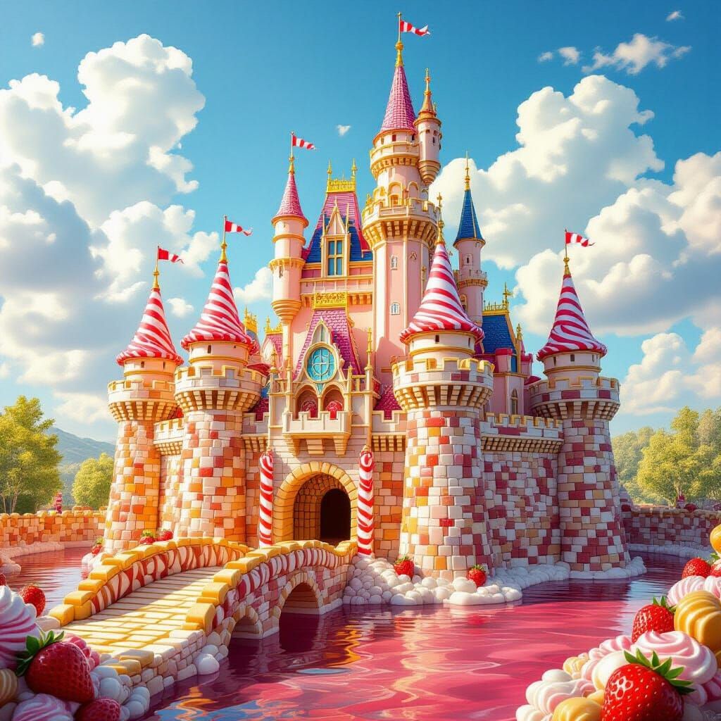 Nougat and Caramel Castle with Peppermint Turrets