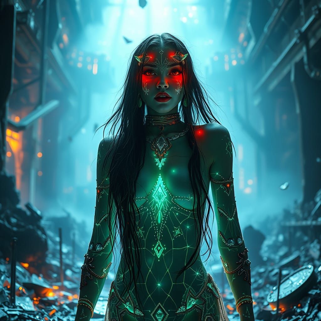 Mystical Goddess in Post-Apocalyptic Dreamscape