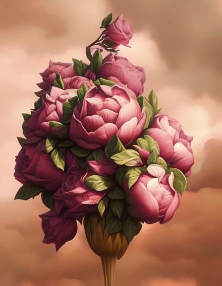 Hyperdetailed Pink Roses in Full Bloom