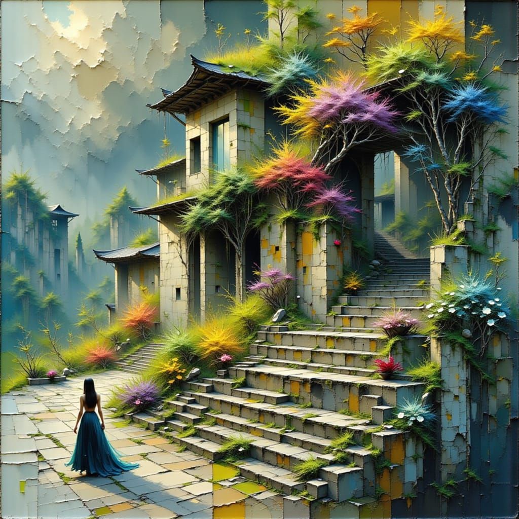 Abstract Image with Saturated Colors and Dynamic Forms