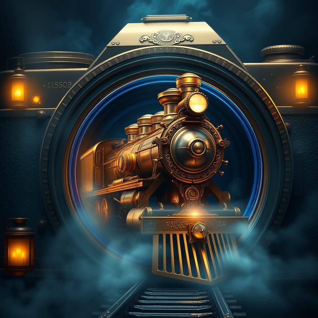 Majestic Steam Train Emerges from Mystical Camera Portal in ...