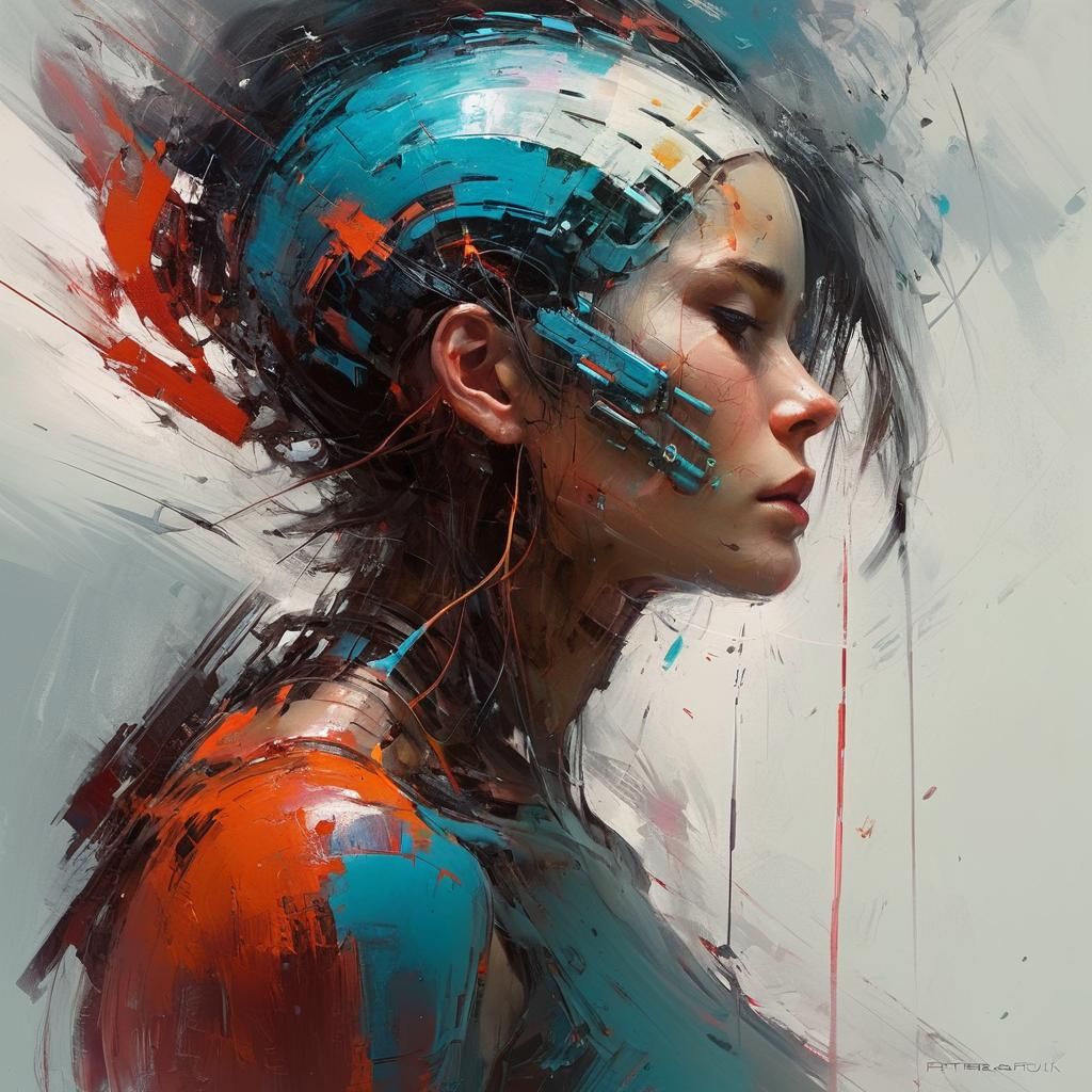 Abstract Sci-Fi Brain Overload Digital Painting