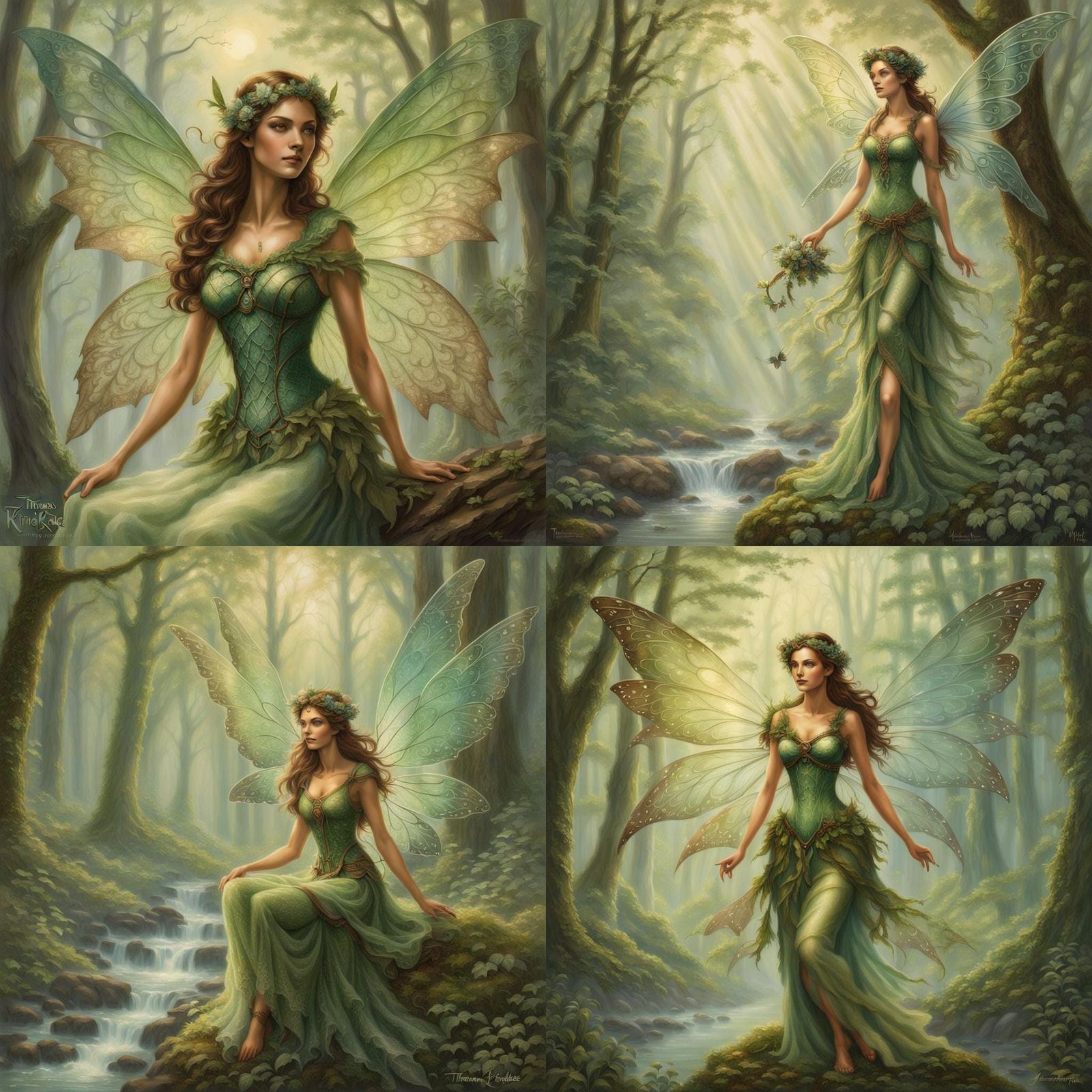 Earth Fairy in Forest, Ethereal Fantasy Art