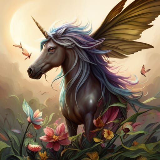Detailed Fairy Unicorn Fantasy Artwork