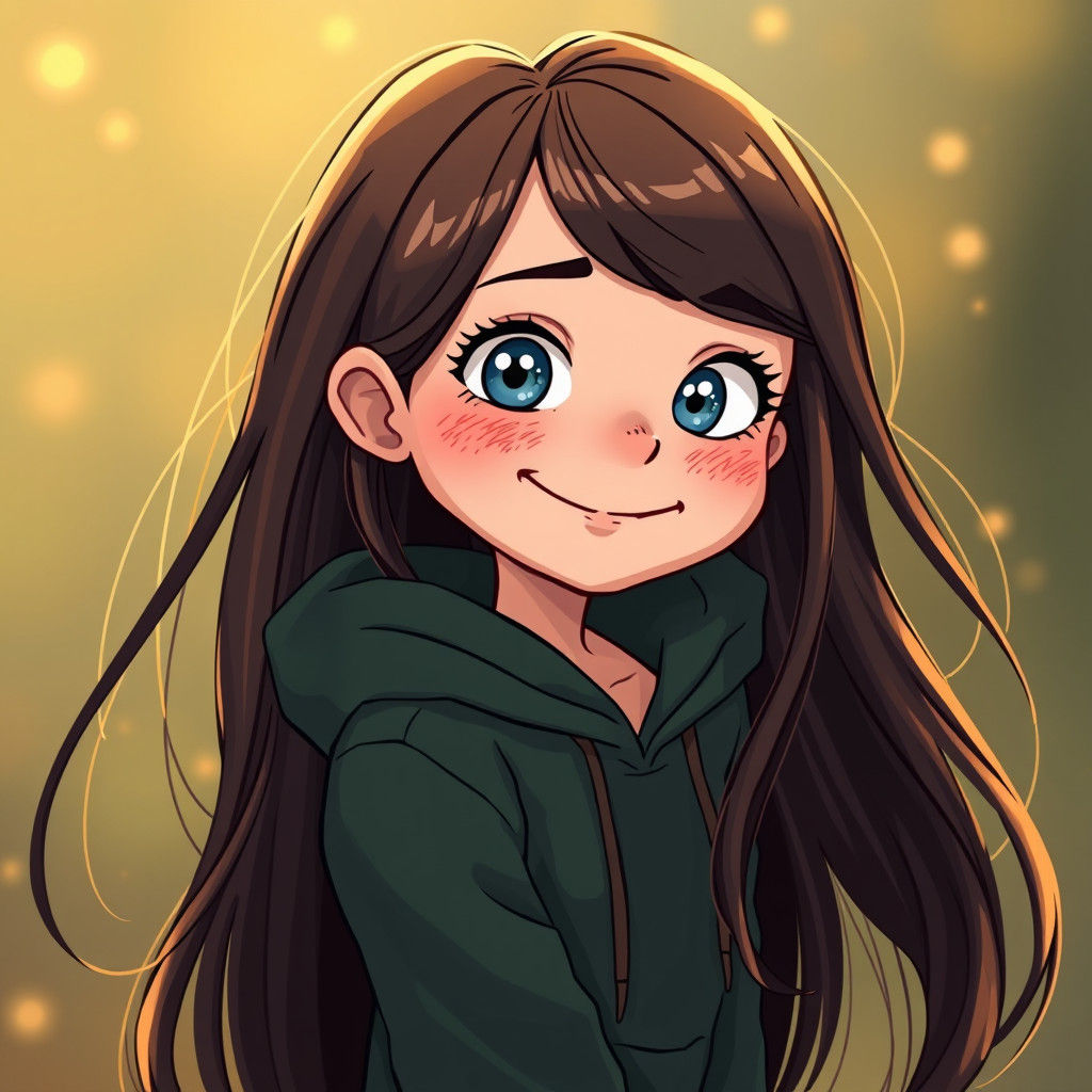 Girl with Freckles in Dreamlike Comic Art Style