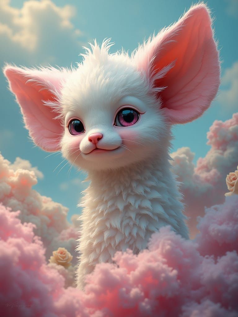 Dreamlike Portrait of Azazel in Whimsical Surreal Landscape