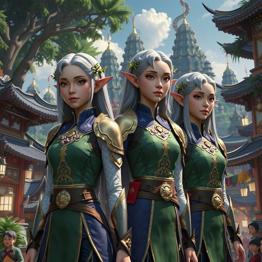 Malaysian Elves in 3D Anime Style