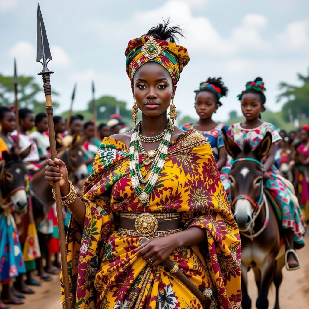 African Queen Leads Her Guard
