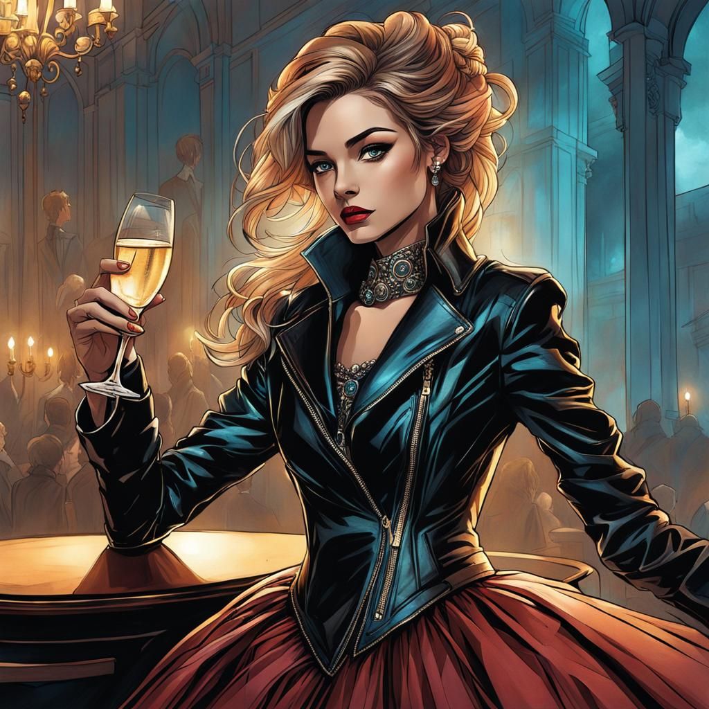 Woman in Ball Gown: Dark Fantasy Portrait