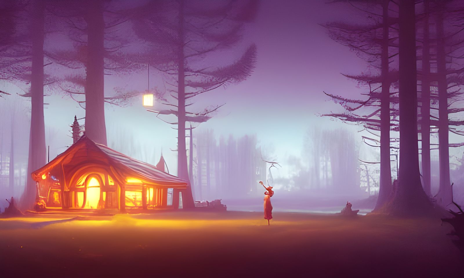 Enchanting Fantasy Tavern in Magical Forest: Digital Art