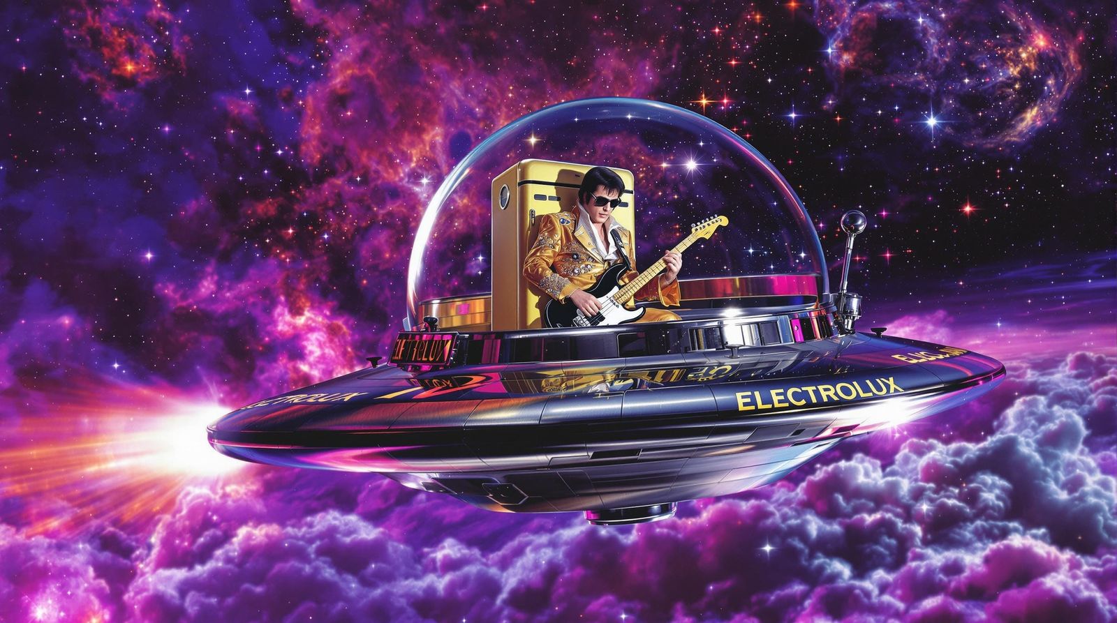 Art Deco Refrigerator Elvis Rocks the Galaxy