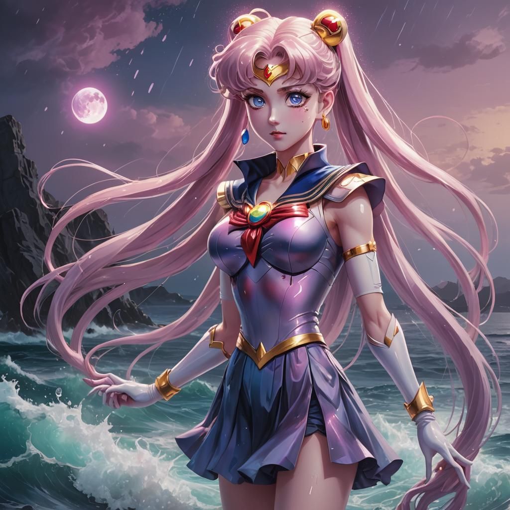 Sailor Moon vs Sea Hag: Anime-Inspired Digital Art
