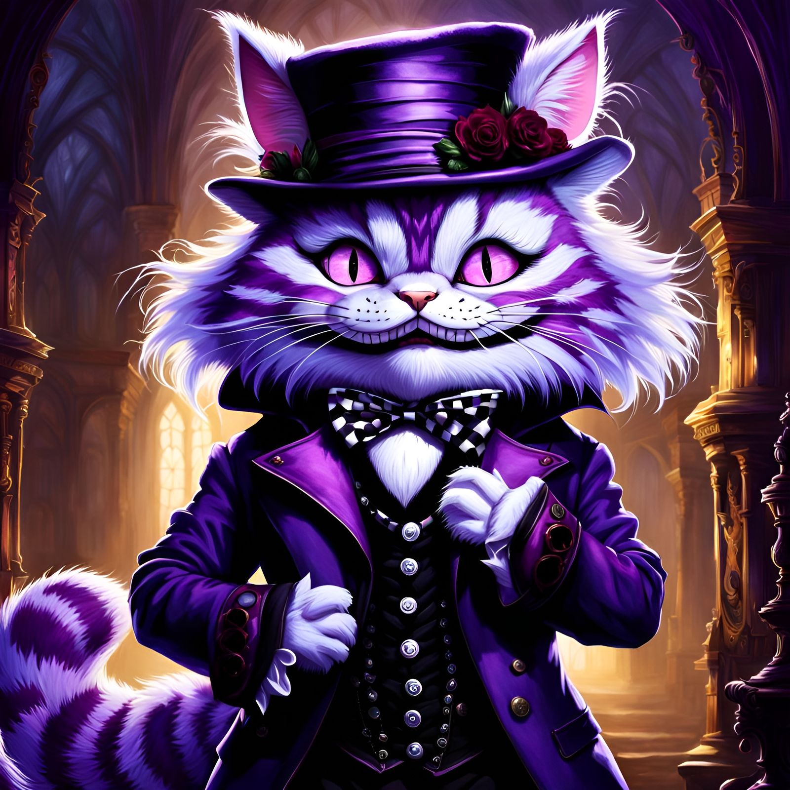 Alice in Wonderland's Gothic Style Cheshire Cat,