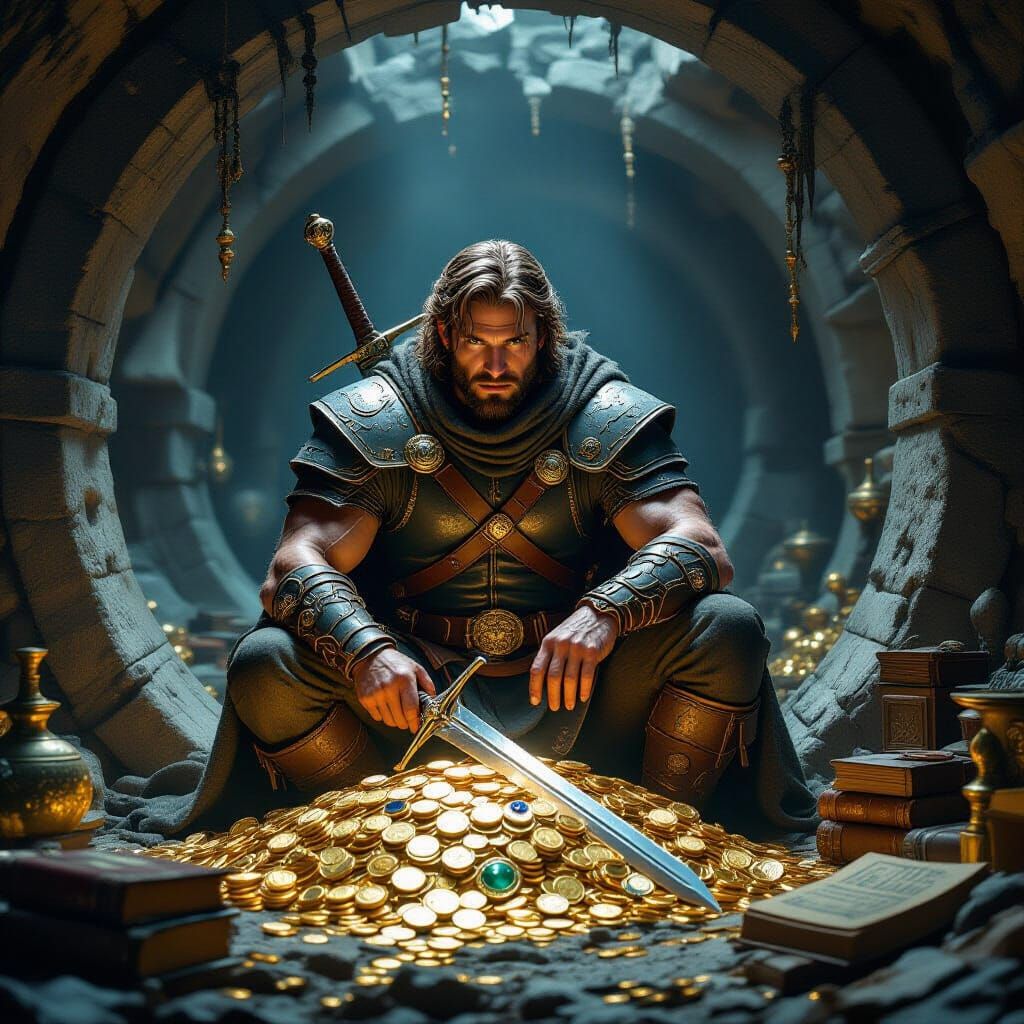 Adventurer in Dragon's Trove, Digital Painting